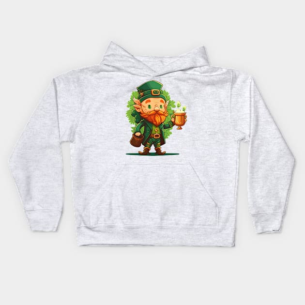 St. Patrick's Day Lucky Leprechaun Kids Hoodie by Johnathan Allen Wilson